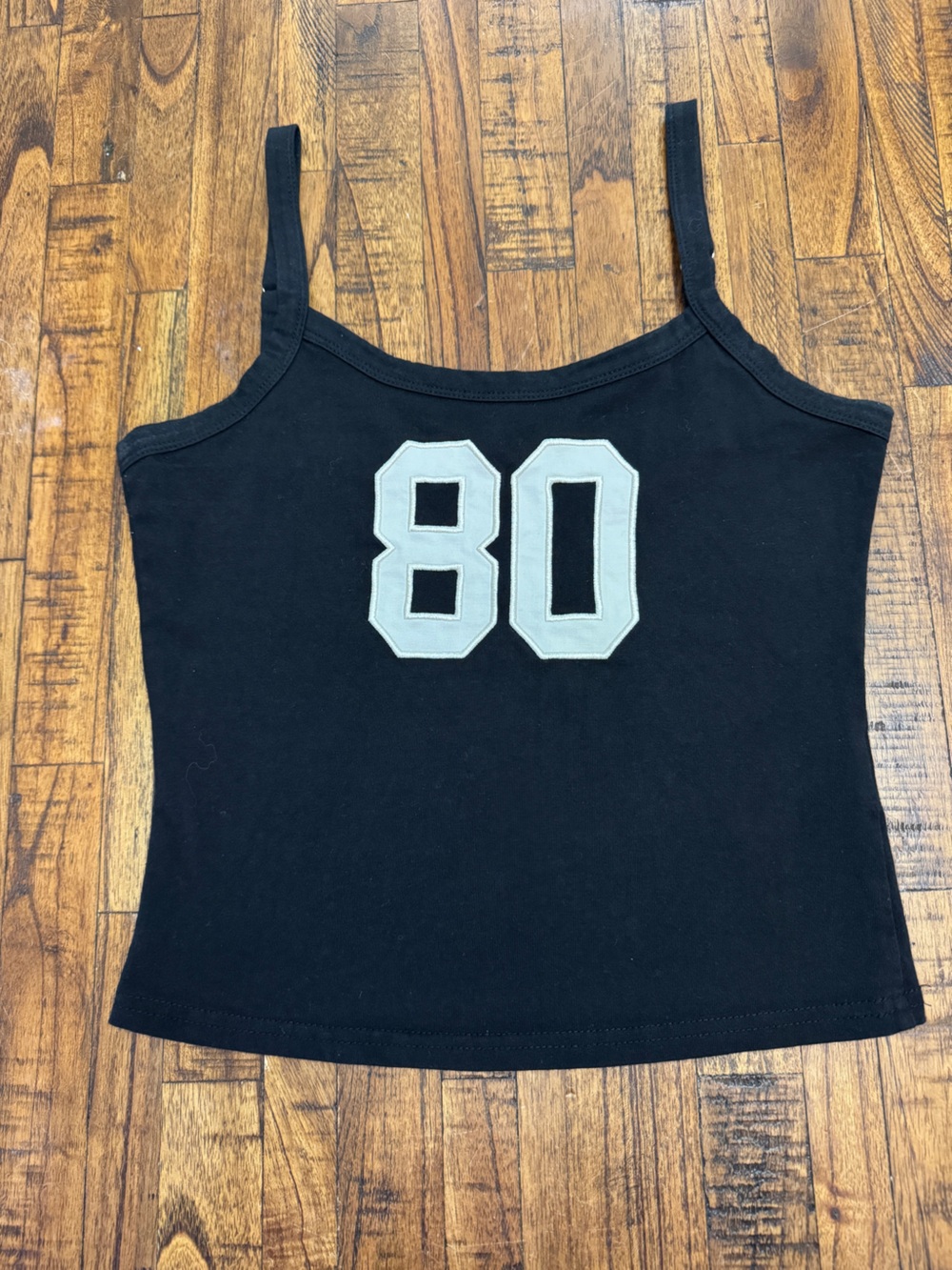 Edikted Black Women's Tank Top with '80' Applique Size Medium